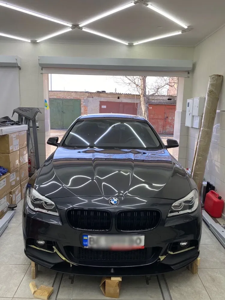 Бмв ф10 ф30 накладка на передний бампер bmw f10 f30 губа элерон сплите — фото 2