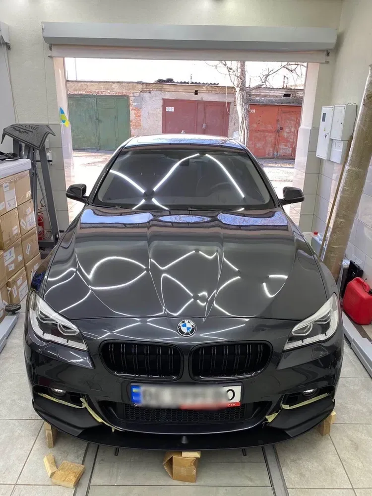 Бмв ф10 ф30 накладка на передний бампер bmw f10 f30 губа элерон сплите — фото 4