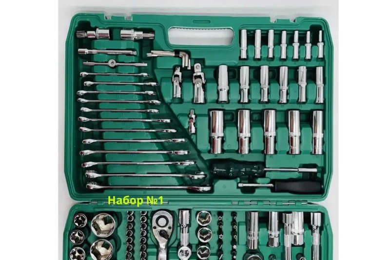 Большой набор ручных ключей головок трещоток NEW TOOLS216 (NW216-149) на 216 профессиональных инструментов Набори інструментів ключів тріскачок — фото 4