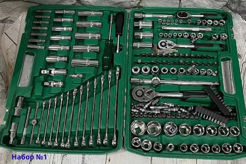 Большой набор ручных ключей головок трещоток NEW TOOLS216 (NW216-149) на 216 профессиональных инструментов Набори інструментів ключів тріскачок — фото 5