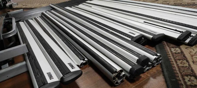 БУ Багажник палки Thule Wingbar Edge Evo Aerobar Squarebar 108 118 127 135 150 см сталеві алюмінієві каплевидні нові вживані установка прокат обмін — фото 3
