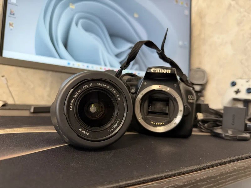Canon EOS 1100D • Фотоаппарат • EF-S 18-55mm IS • 3 аккумулятора • Батарейный блок • Идеал — фото 7