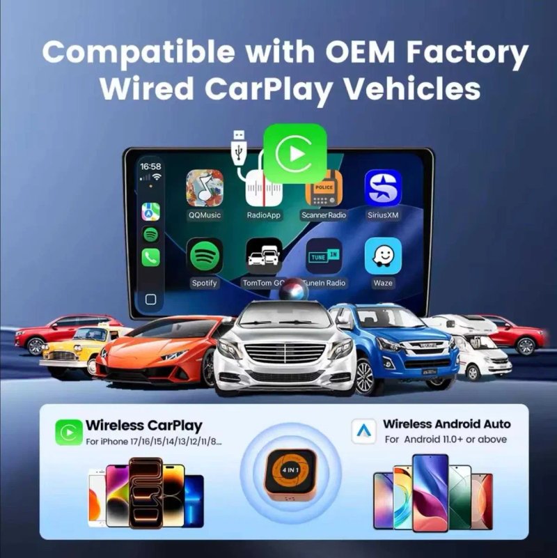 Carlinkit Mini Ultra 6 - Адаптер беспроводного CarPlay / Android / Mirror — фото 2
