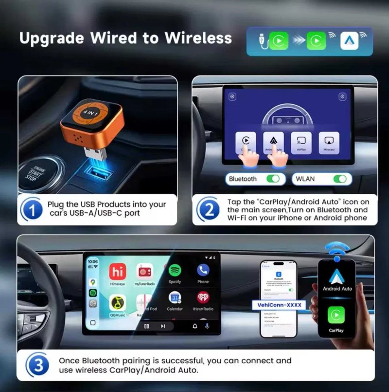 Carlinkit Mini Ultra 6 - Адаптер беспроводного CarPlay / Android / Mirror — фото 3