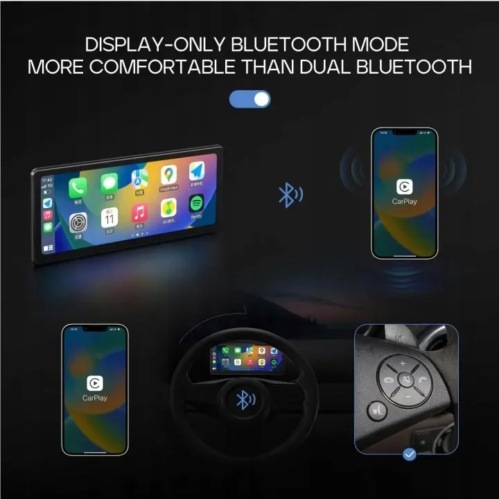 CarpodGo T3 Pro Топовий портативний бездротовий Carplay Android Авто 8.9 дюймів IPS 1920x720 — фото 7