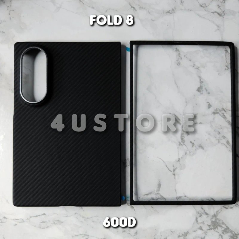 Чехол карбоновый Kevlar на Samsung Fold 8  с магнитом ультра тонкий легкий кевлар карбон арамид  чохол карбоновий Kevlar Aramid Carbon — фото 3