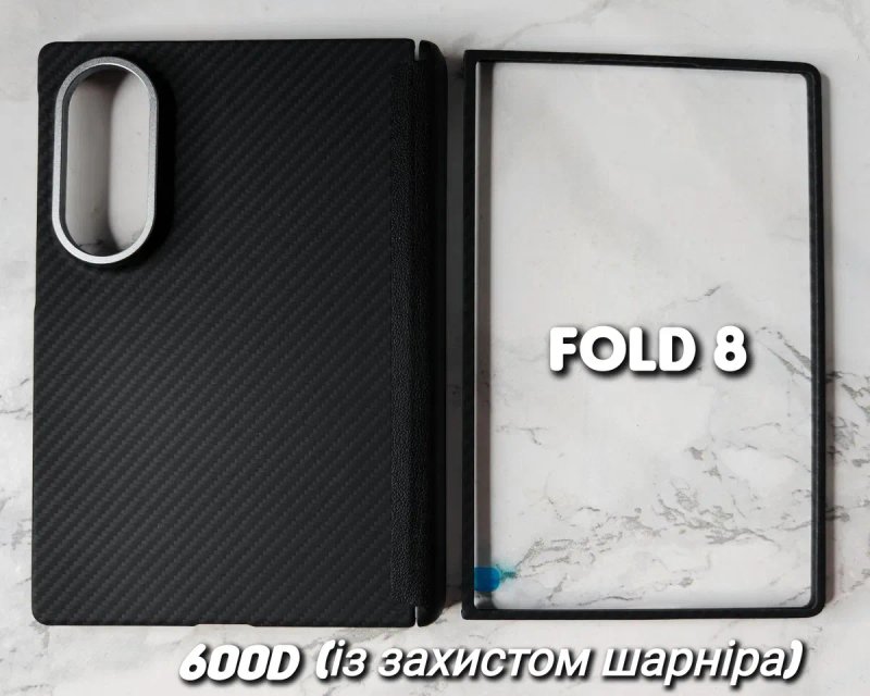 Чехол карбоновый Kevlar на Samsung Fold 8  с магнитом ультра тонкий легкий кевлар карбон арамид  чохол карбоновий Kevlar Aramid Carbon — фото 5