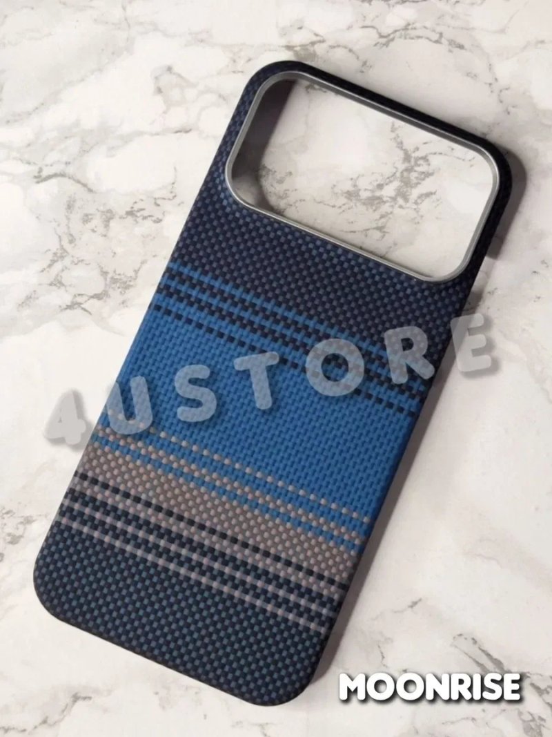 Чехол карбоновый с Magsafe на iPhone 17 Pro Max Deep Blue ультра тонкий чохол легкий карбоновий карбон кевлар арамид carbon Kevlar Aramid — фото 2