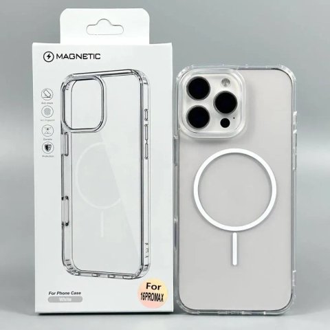 Чохол Transparent Thin Color with MagSafe для iPhone 12-17 Pro Max | Магсейф чехол на Айфон 12-17 Про Макс | Прозорий чохол з MagSafe для iPhone 12-17