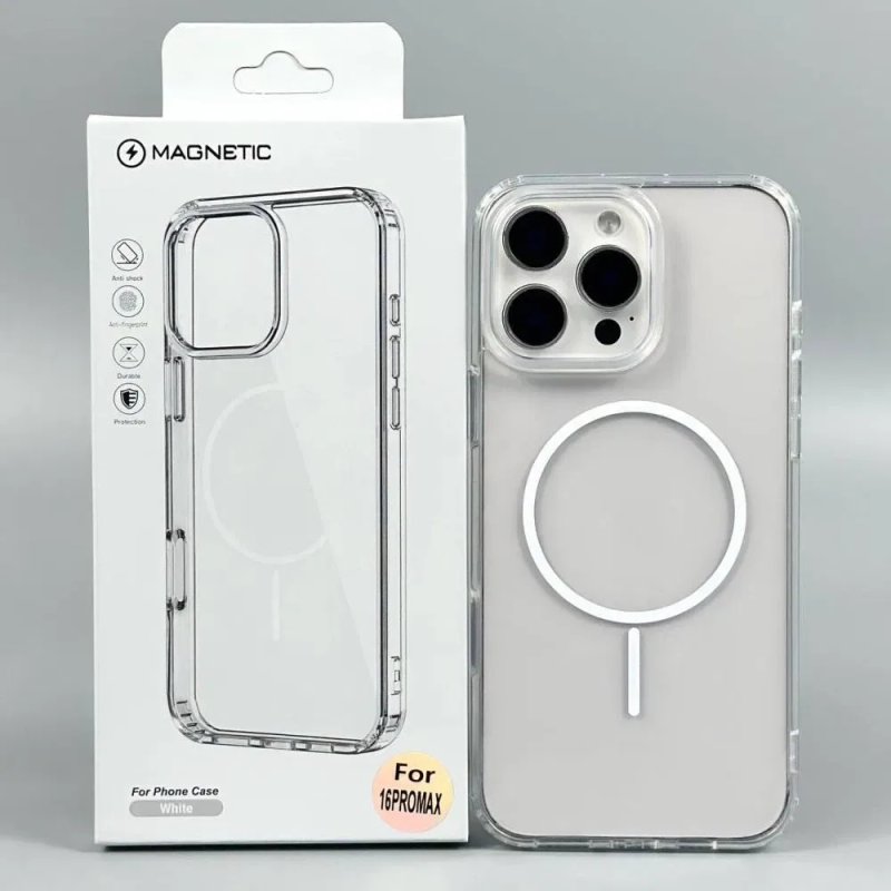 Чохол Transparent Thin Color with MagSafe для iPhone 12-17 Pro Max | Магсейф чехол на Айфон 12-17 Про Макс | Прозорий чохол з MagSafe для iPhone 12-17