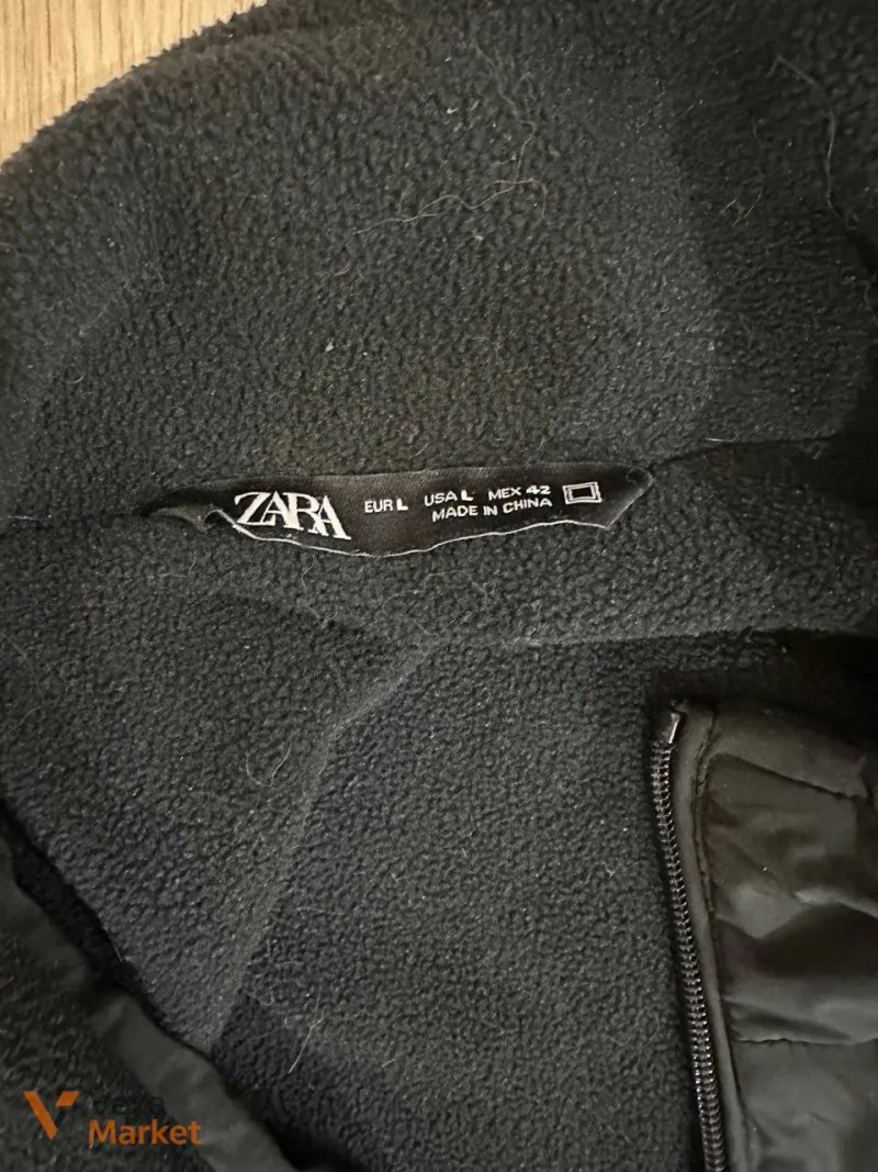 Чоловіча куртка Zara Fleece-Lined Windbreaker Jacket чорна розмір M — фото 2