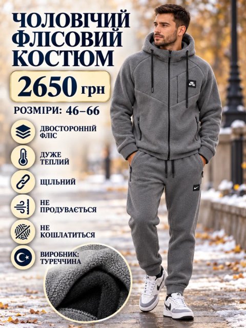 ЧОЛОВІЧИЙ ДВОСТОРОННІЙ ФЛІСОВИЙ КОСТЮМ