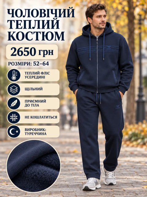 💙 ЧОЛОВІЧИЙ ТЕПЛИЙ КОСТЮМ