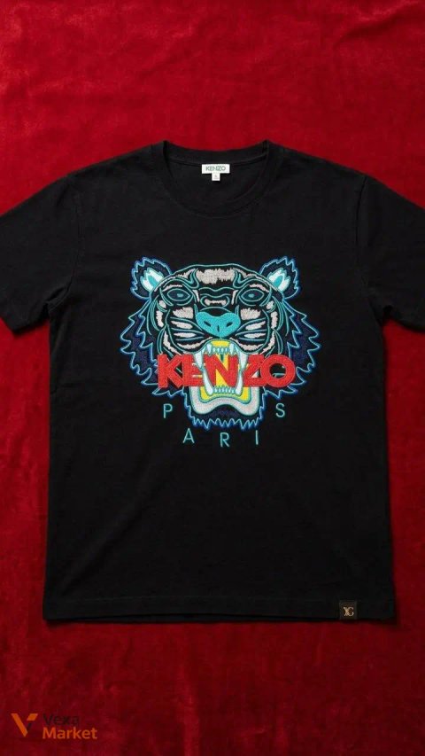Чорна футболка Kenzo Paris з принтом тигра