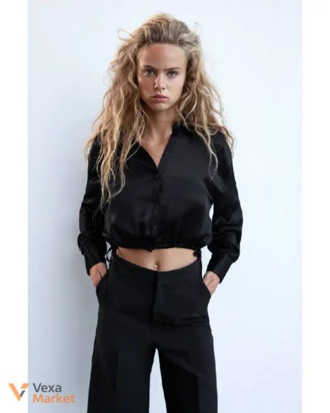 Чорна вкорочена сорочка Zara