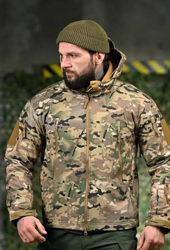 Демісезонна тактична куртка Soft Shell олива, мультикам, чорний S-XXXL — фото 3