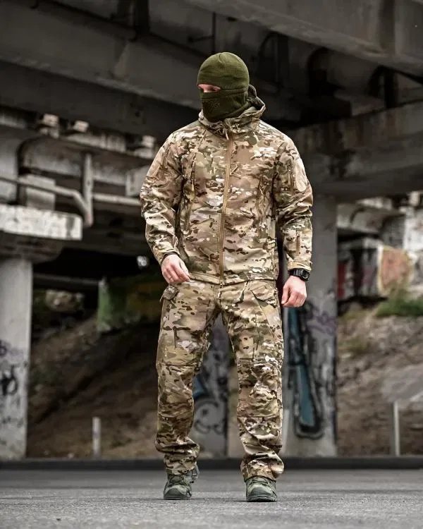 Демісезонний тактичний костюм мультикам Soft-shell чоловічий, форма мультикам, тактический костюм демисезон — фото 2