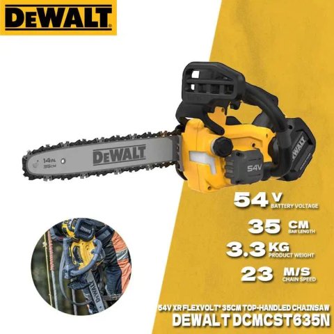 DeWALT DCMCST635N Пилка ланцюгова акумуляторна безщіткова 35 см 54v FLEX VOLT каркас