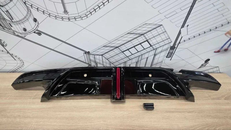 Дифузор Black Warrior з LED-ліхтарем у стилі Formula 1 для BMW X5M F95 X5 G05 (2018–2026) спойлер сплитео губа пороги зеркала обвес сплiтер — фото 6