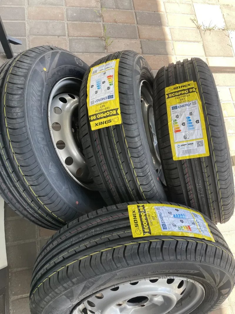 диски 4x114.3 R14 Nissan NV200 Нова літня резина колеса 185/70 R14 — фото 2