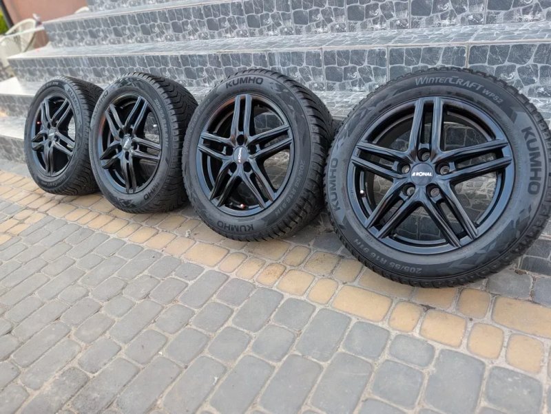 Диски легкосплавні 5х112 R16 205/55 зимові шини Kumho для Volkswagen Passat b6 7 також підходять для Golf5 6 7 8 Touran skoda octavia А5 superb 2 — фото 2