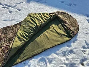 до -30-35°C Спальный мешок 2в1 «Тундра»+подарок!!, зимний тактический спальник, армейско-полевой,на флисе,водостойкий Oxford, синтепон 3 слоя 500г.м.2 — фото 7