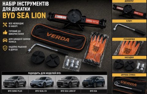 Домкрат BYD Song plus , Byd Sea lion 07 ,  Byd Seal ev 06 , Byd xia ,Byd leopard 3 / BYD Qin  / Byd dolphin / Byd han
