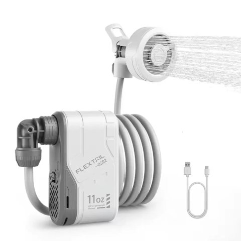 Душ Flextail Max Shower портативний, акумуляторний, дачний, похідний, для військових, легкий, з насосом, USB-C