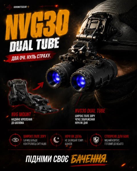 Два ПНБ NVG30 + кріплення на шолом!