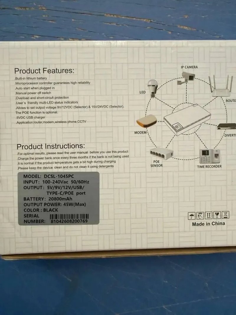 Джерело Безперебійного Живлення ДБЖ/UPS DC Ібп для роутера 5V, 9V і 12V Безперебійне живлення для роутера 20800 мА·год 45 Вт — фото 8