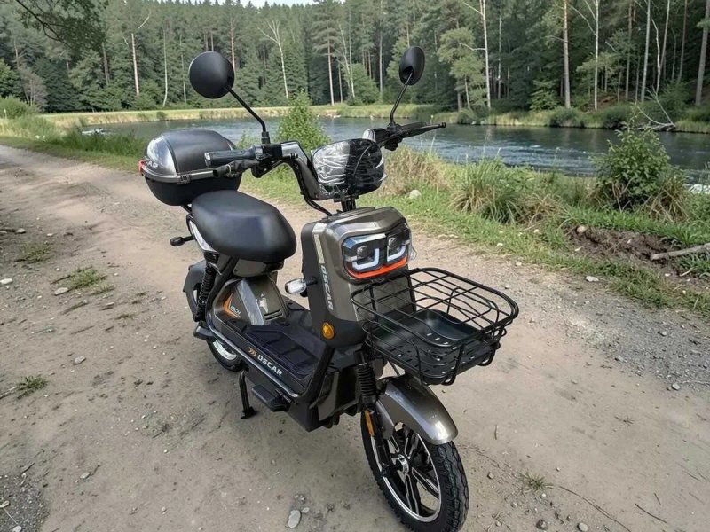 Електроскутер Oscar Rich 1000W 60V 25Ah графіт двомісний електробайк — фото 5