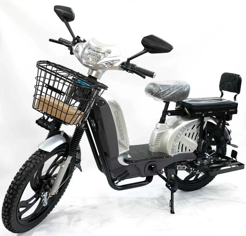 Електровелосипед Crosser E-Delta 800W 60V/15Ah 17 колеса - Сірий — фото 2