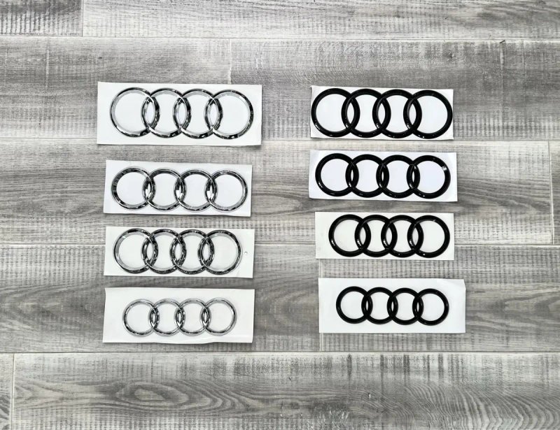 Емблема значок логотип Ауді кільця Audi эмблема кольца хром чорні — фото 3