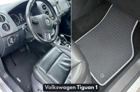 EVA ЕВА Коврики в Авто і Багажник для Volkswagen Tiguan 1 | + 2 ЛОГО