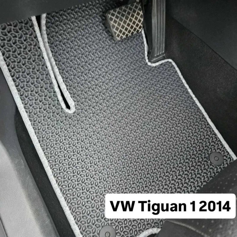 EVA ЕВА Коврики в Авто і Багажник для Volkswagen Tiguan 1 | + 2 ЛОГО — фото 3
