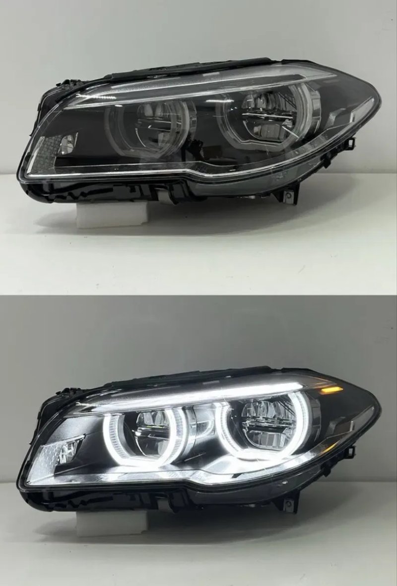 Фари BMW F10 LED Angel Eyes, біле / жовте ДХО — фото 3