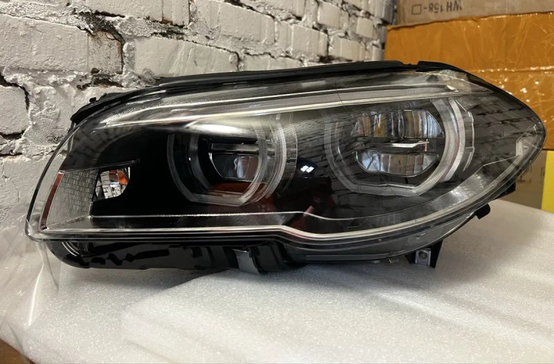 Фари BMW F10 LED Angel Eyes, біле / жовте ДХО — фото 5