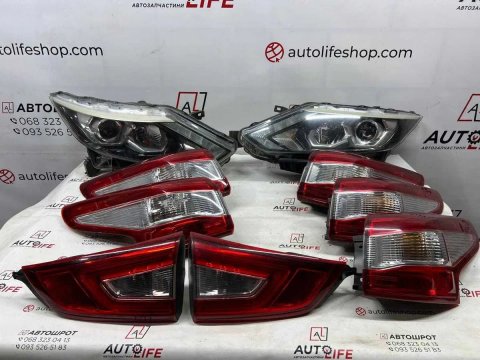 Фари стопи передні/задні Nissan Qashqai j11 Rogue Sport Full Led фанари Нісан Кашкай Рог Спорт