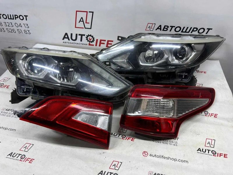 Фари стопи передні/задні Nissan Qashqai j11 Rogue Sport Full Led фанари Нісан Кашкай Рог Спорт — фото 8