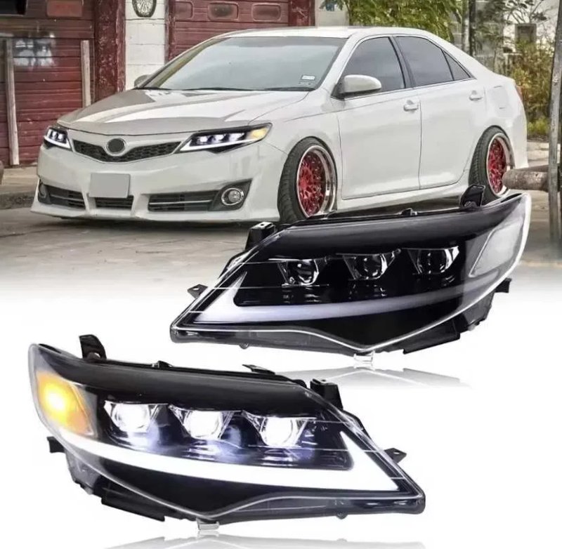 Фары 3 линзы диодные Toyota Camry 50 (2011 - 2014) — фото 3