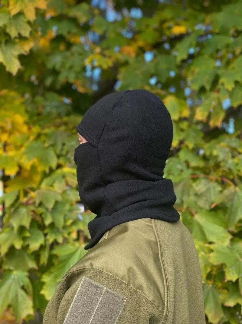 Флісова Балаклава мультикам, піксель, чорна, олива/хакі зимова — фото 7