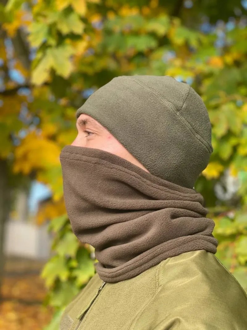 Флісова шапка мультикам, піксель, чорна, олива/хакі — фото 6
