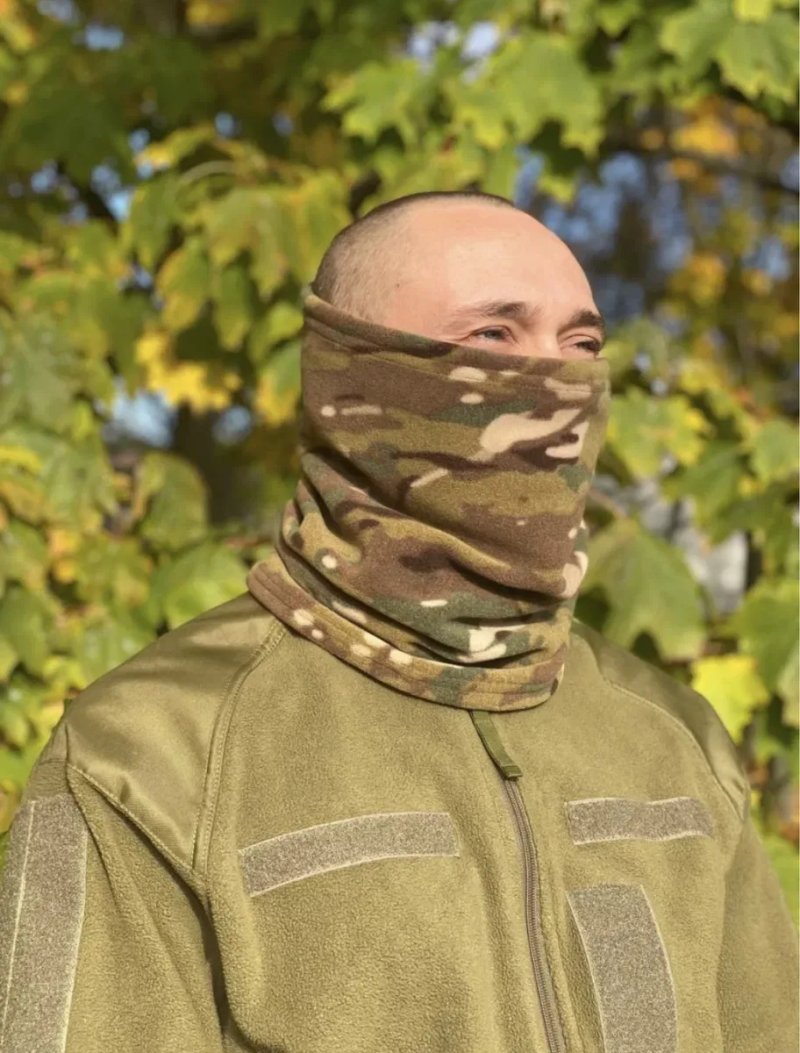 Флісовий Баф мультикам, піксель, чорний, олива(хакі) зимовий — фото 2
