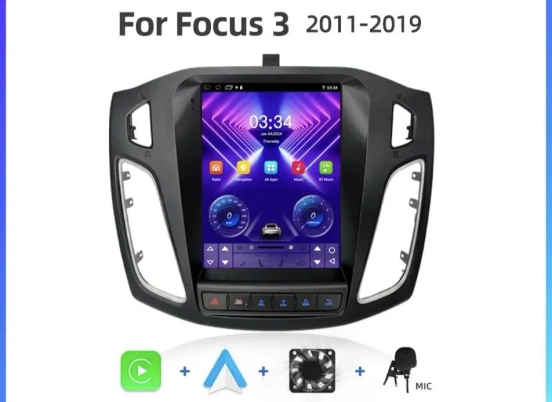 ‼️ Ford Focus 3 MK3, Ford Fiesta MK7, Ford Kuga 2, Ford Escape ‼️ Android магнітола Tesla стиль Carplay Android auto — фото 2