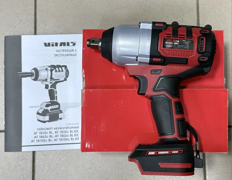 Гайковерт акумуляторний Vitals Master AT 1862c BL Kit M-18/ 650 Нм/ 1/2"/ 1 АКБ 4А/г та ЗП, головки/безщітковий двигун/посадка Макіта/Гарантія 3 роки — фото 2