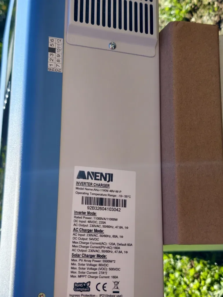 Гібридний сонячний інвертор Anenji 11KW 48V • Паралельна версія • Кольоровий дисплей — фото 5