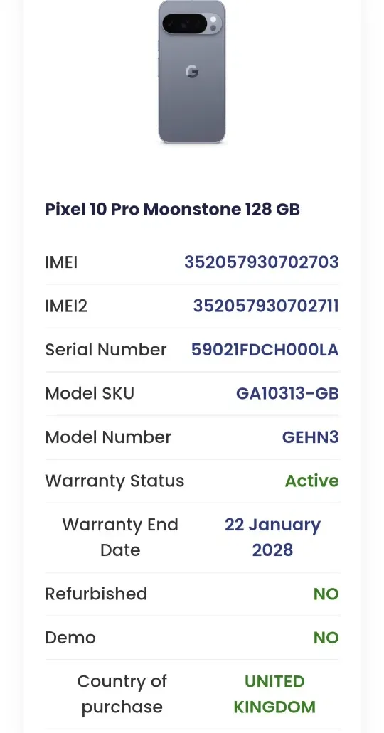 Google Pixel 10 PRO 16/128GB Moonstone. Європейська версія — фото 4