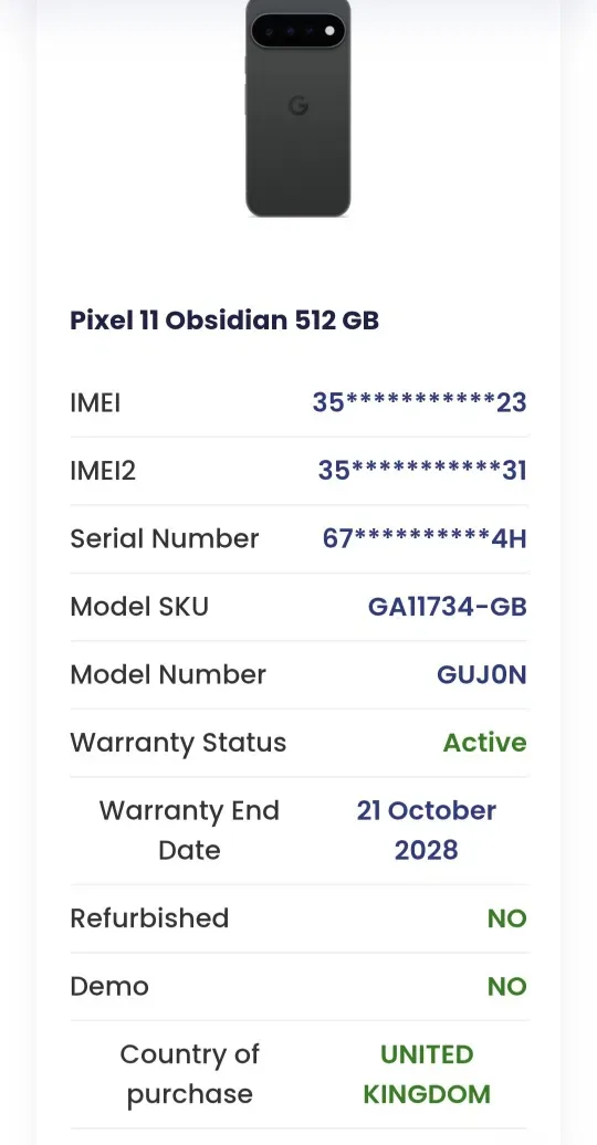 Google Pixel 11 512GB Obsidian. Фізична сім та eSIM. Європейська версія — фото 5