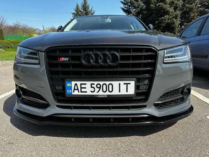 Губа Audi S8 D4 рест (14-18) сплиттер юбка обвес (Maxton) — фото 2
