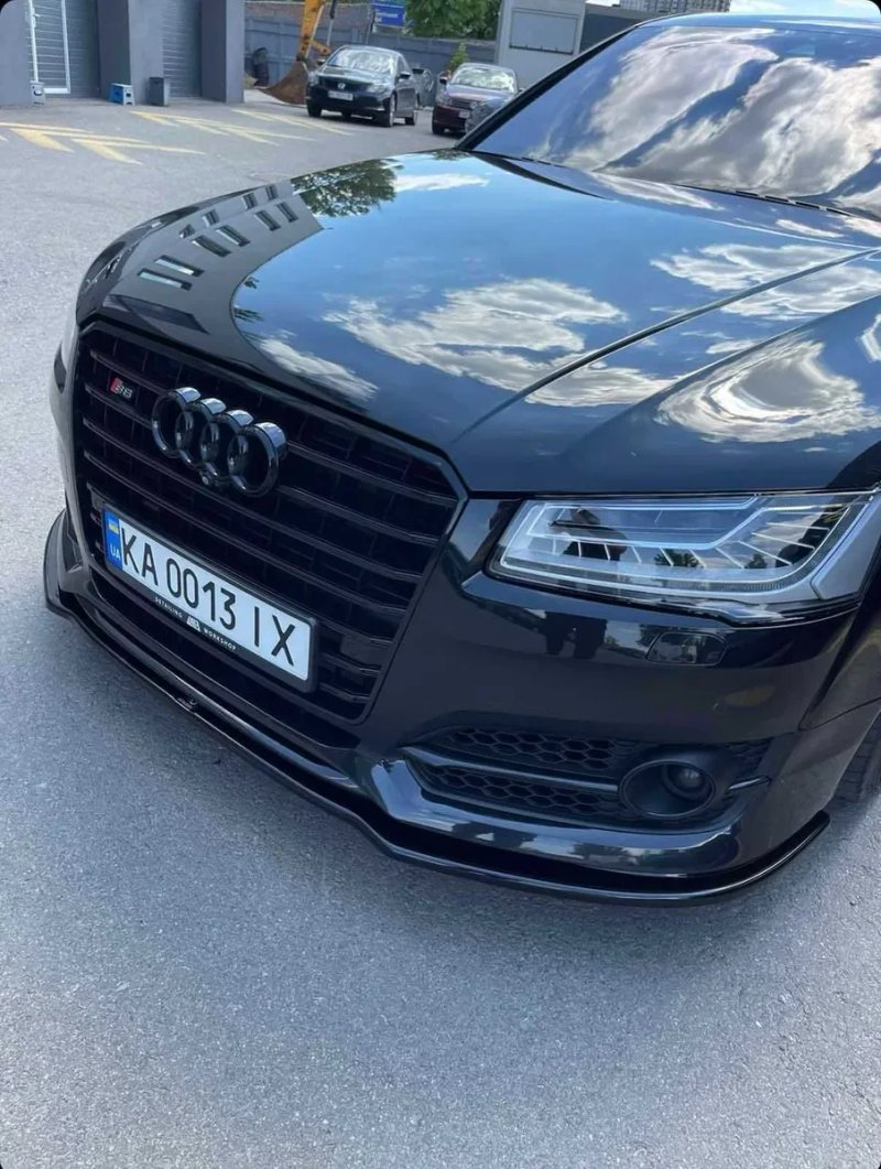 Губа Audi S8 D4 рест (14-18) сплиттер юбка обвес (Maxton) — фото 3